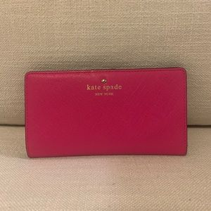 Kate Spade Slim Bifold Wallet, Hot Pink